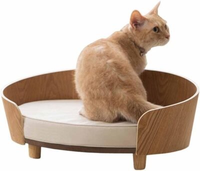 アイリスヤマ 猫ベッド 犬ベッド プライウッド オーバルペットベッド インテリア PW-OPB49 ナチュラル