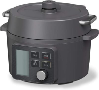Iris ohyama電気圧力鍋、0.6 gal（2.2 l）、黒、65の自動メニューが装備されています