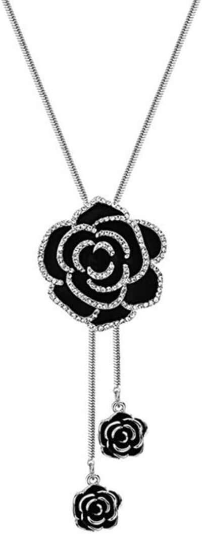 アフアワの長いネックレス、エレガント、ファッション、人気、女性、ニッケル、axaserie、チャーム、クリスタル、ラインストーン、ジュエリー、ギフト、お祝い、誕生日、記念日、出て行く、招待状、長いネックレス、ロング