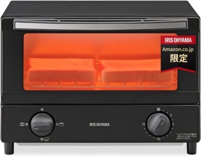Iris Ohyama Zot-012-Bトースターオーブン、2つのトレイ、温度調整、トレイが含まれている、1000 W、ブラック