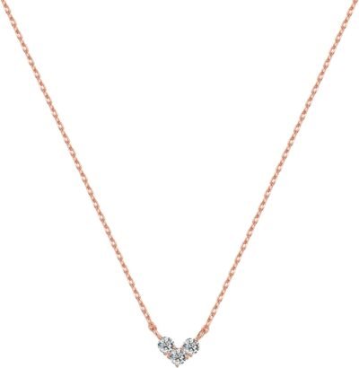 無料の鳥の女性のネックレス、温かい心、3つの顆粒、5Aジルコニア、低刺激性、ペンダント、女性の鎖骨チェーン、繊細な宝石、アクセサリー、誕生日、ホワイトデイギフト