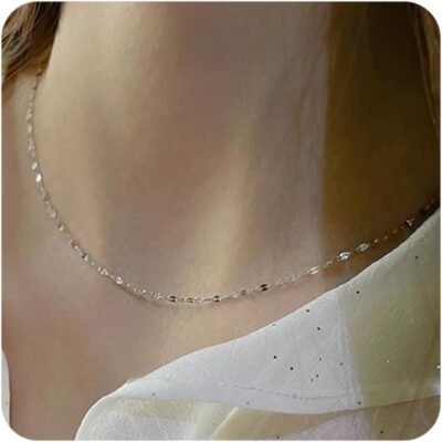 タシソの女性ネックレス、ステンレス鋼、かわいい、チェーン、スリム、人気、チェーンネックレス、調整可能、銀ネックレス、低刺激性、シンプル、ゴールド、ファッショナブル、ローズゴールド、変色抵抗性、日常の使用