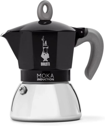 4カップのBialetti Mocha誘導、誘導互換、誘導および直接火災(コーヒーメーカー、エスプレッソメーカー、マキネッタ)