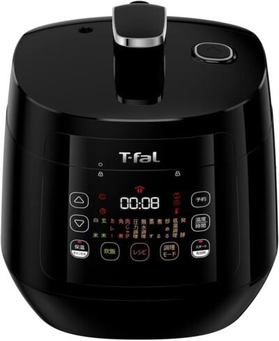 T-fal 電気圧力鍋 3L 4人分 時短 1台2役 オート調理 無水調理器 コンパクト 独自煮込み レシピブック付き ブラック CY3518JPA