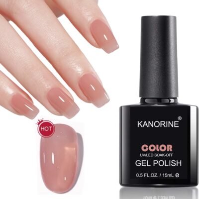 カノリンジェルネイル、薄い色ジェル、ソリッドカラー、ダークヌード、透明、0.6 fl oz（15 ml）、uv/led互換、初心者と専門家、ポーランドタイプ、自己マニキュア0.5 fl oz（15 ml）