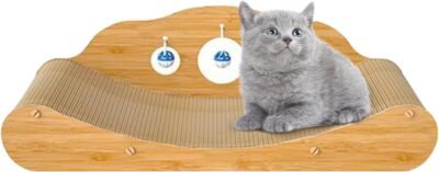 ソファ型の猫のスクラッチ、補強高密度段ボール、大、爪削り、耐久性、破片、保護家具、猫ベッド、イージーアセンブリ、XL、31.5 x 9.4 x 9.1インチ(80 x 24 x 23 cm)