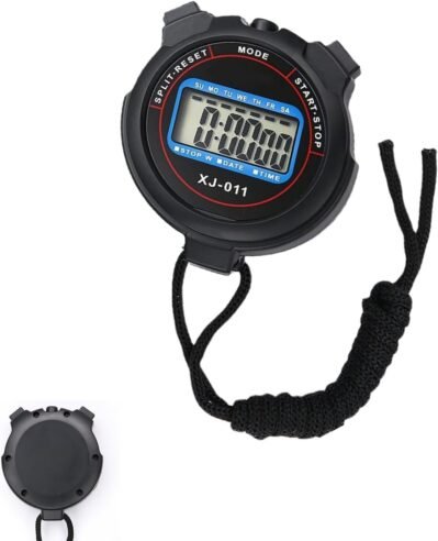 Phyxiul Stopwatchスポーツ大型スクリーンタイマー目覚まし時計断続的なトレーニングタイマー屋外ディバイメントストップウォッチカウントダウン防水レインプルーフタイプカウントダウンタイマーストラップ付き