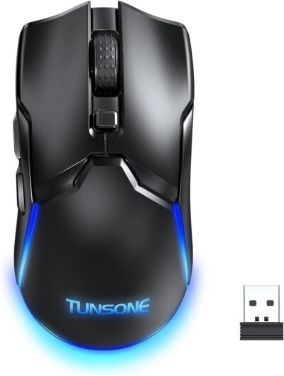ワイヤレス ゲーミングマウス 2Way 無線2.4GHz/有線対応 10000DPI 高精度 低遅延 対称 軽量 80g 6プログラムボタン 光学センサー 最大120 PMW3325