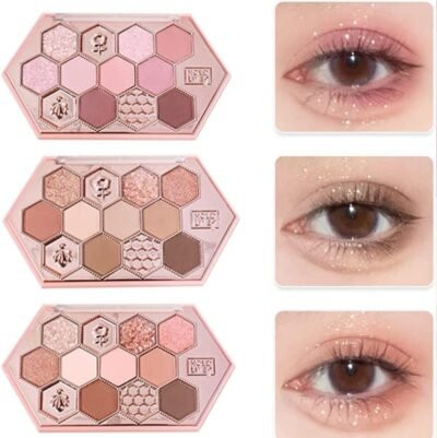 Gecomoかわいいハニカムメイクアップパレット、アイシャドウ、アイシャドウパレット、茶色の粉、防水、スウェットプルーフ、アイシャドウ、0.4オンス(10.8 g)(601#茶色の粉)
