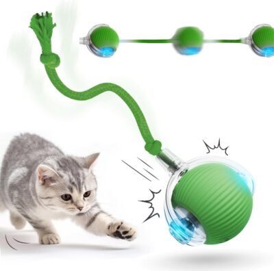 【改良版】猫 おもちゃ 自動猫ボール 3モード 360°自動回転 LEDライト ライト 猫 電動おもちゃ 運動 一人遊び 猫おもちゃ USB充電式 充電ケーブル付き 猫おもちゃ