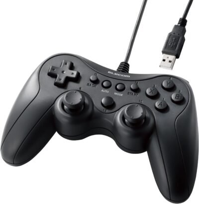 エレコム 有線 ゲームパッド Xinput PS方式 連射機能 スティックモード切替 軽量 ブラック JC-GP20SBK