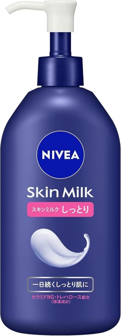 ニベア皮膚ミルク、湿ったポンプタイプ、12.3オンス（350 g）、非常に保湿ボディクリーム、ボディミルク