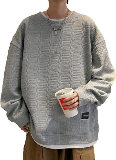 Aaronliveメンズスウェットシャツ、長袖、丸い襟、Tシャツ、大型サイズ、人気、プルオーバー、カジュアル、快適、ゆるい、春、冬、服、メンズトレーナー