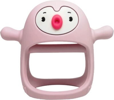 スミリーミアリストテザーグリップとフォールダウン(本物の日本製品)指吸引防止、おしゃべり、おもちゃ、ペンギン、ピンク