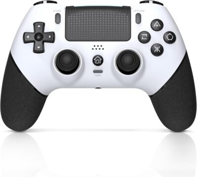 PS4コントローラー マクロ機能 ps4コントローラー 1000mAh大容量 16~20時間連続使用 6核HD振動機能 ジャイロセンサー TURBO連射 ピンホールリセット機能 接続無線高耐久ボタン PS4/PS3/PC対応人間工学(ホワイト)