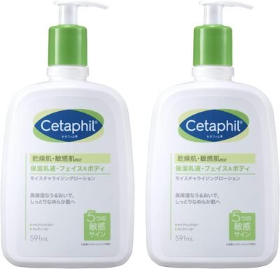 セタフィル保湿ローション、20.2 fl oz(591 ml)、2のセット、顔と体のセット、乾燥&敏感肌のためのスキンケア、低刺激性、ナイアシンアミド、ベビーシャワーの贈り物、クリスマス