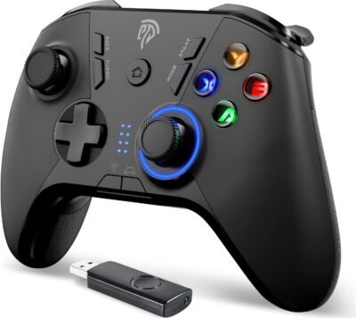 PCワイヤレスコントローラー PCゲームパッド 無線 Steamデッキ対応 マクロキー プログラム編集機能 2.4G無線 低遅延 HD振動 Steamコントローラー パソコンゲーム プロコン TURBO Fire