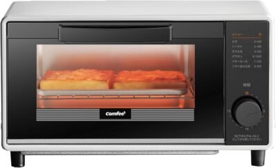 COMFEE ‘CF-CD084トースターオーブン、2スライスのトースト、大容量2.1ガロン(8 L)、上/下部ヒーター、最大1,000 W、ハイヒート、15分間のタイマー、調理トレイ、単独での生活、コンパクト、イージーケア