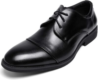 Persyuairメンズレザーシューズ、ビジネスシューズ、黒、茶色、快適な歩き、防水性、通気性、プレミアムレザー、臭気抵抗性、軽量、滑り止め、ランニング、ラージサイズ、米国メンズサイズ5.5-10.5(24-29 cm) 、まっすぐなつま先、紳士の靴、ブルーチャー、式典、正式な機会、仕事、葬儀