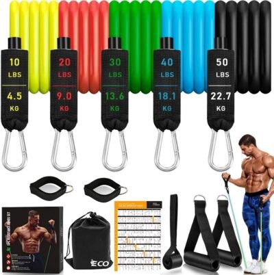 IECOトレーニングチューブ、チューブトレーニング、筋肉トレーニング、ゴム製チューブ、トレーニングバンド、ホーム、マッスルトレーニング商品、取扱説明書、保管バッグ