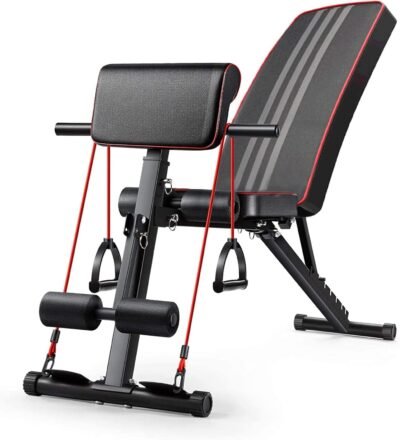 トレーニングベンチ、マルチシットベンチ、折りたたみ可能、フラットベンチ、簡単な角度調整、ABS、バック、ダンベル、ベンチ、便利なストレージ