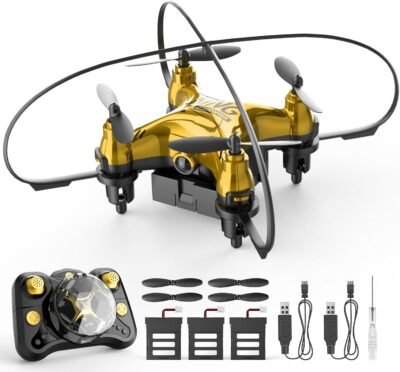 3.5オンス（100 g）未満の子供用のホリトンミニドローンには、3つのバッテリー、24分間の飛行時間、小さな、初心者、2.4 GHz、高度ホールド、ヘッドレスモード、1つのキーリターン、クリスマスギフト、