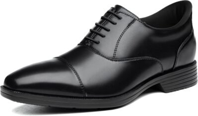 フォックスセンスのビジネスシューズ、メンズランニングドレスシューズ、本物の革、歩行、ストレートチップ、スニーカー、通気性、紳士靴、歩くのは簡単、滑り止め、内側の羽、軽量、防水、