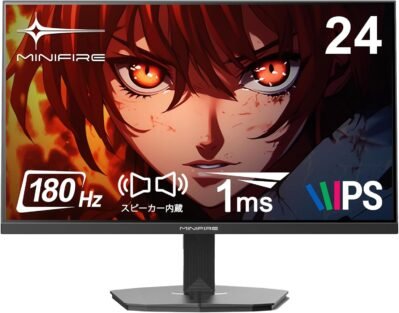 ミニファイアMFG24F4S 24インチスピーカー、最大180Hz、SRGB 110%、HDR10、27.9CD/FT²(300CD/m²)、DCI-P3 80%、適応同期、FHD、16.7m(8ビット)、最大180Hz、SRGB 110%、HDR10、27.9cd/ft²(8ビット)を備えたゲームモニターVESA互換性には、HDMケーブルが含まれています