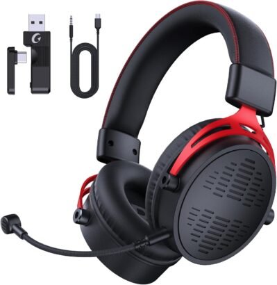 ゲーミングヘッドセット 4ウェイ接続 ワイヤレスヘッドフォン PC PS5 PS4 Xboxone Switch対応 Bluetoothヘッドフォン
