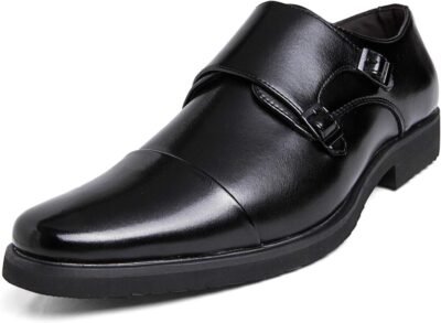 Duklucak Men’s Leather Business Shoes、防水プレミアムレザー、黒、茶色、軽量、米国の男性のサイズ6〜11、9.4〜11.4インチ（24〜29 cm）、ストレートチップ、オフィス、フォーマルウェア、臭気耐性