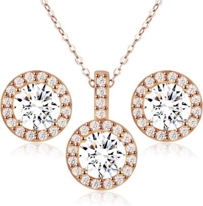 Aliba Women’s Earringsネックレス、ペンダント、誕生日プレゼント、人気ブランド、アクセサリー、ハイエンドジルコニア、調整可能15.7-17.7インチ（40-45 cm）、キュービックジルコニア