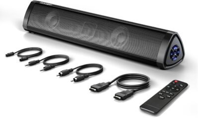 テレビBluetoothスピーカー、PCスピーカー、3EQモード、Support USB/Optical Digital/Aux/HDMI（ARC）41cmのDeSobryサウンドバー