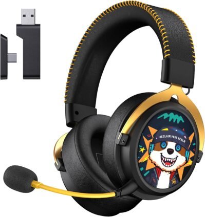 Gthoes Spark01ゲーミングヘッドセット、MIC PS5ヘッドセット、ゲームヘッドフォン、ワイヤレスヘッドフォン、4ウェイ接続、2.4G、USB-A Type-C、Bluetooth 5.3、有線、25ms、超低レイテンシー、70H連続