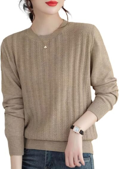 BN ONE SELECT BN261女性のセーター、秋、冬、きちんと、ニットトップ、クルーネック、女性用服、4色
