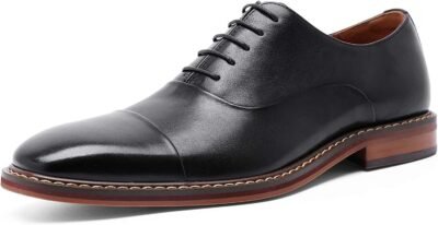 フォックスセンスメンズビジネスシューズ、ドレスシューズ、ストレートチップ、高級紳士靴、本物の革、オックスフォードシューズ、軽量、防水、フォーマル