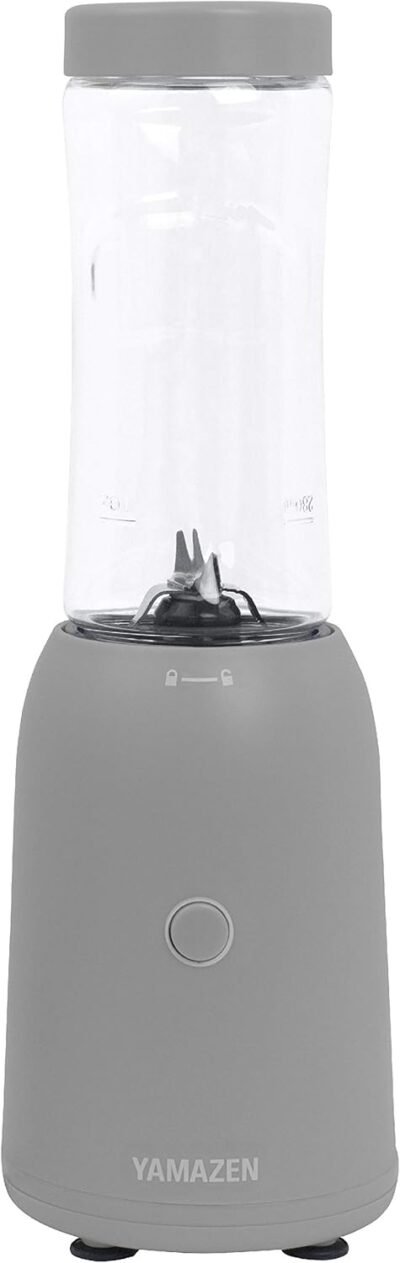 ヤマゼンYMF-280(GY)タンブラー、ミキサー、ジューサー、9.5 fl oz(280 ml)、小、スムージー(蓋/ケース付き)、灰色