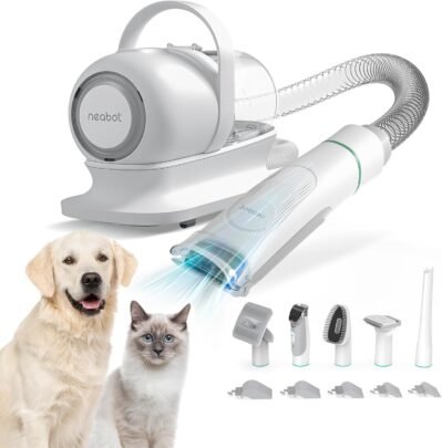 Neabot P1 PRO ペットトリマー 犬猫美容器 5in1多機能ペット掃除機 ペットグルーミングセット 電動バリカン バリカン ヘアブラシ ペット用品付き ペットの抜け毛対策