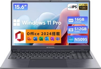15.6 インチ N5095 ノートパソコン、サクサク動作、PC、最大 2.9 GHz、4C4T、16gb、512gb SSD、ノートパソコン、Windows 11、高速放熱、静音、デスクトップ PC、FHD1080P、ウェブカメラ、高速 WiFi5、BT5.0、タイプ- C、