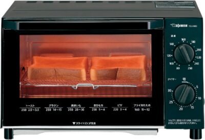 Zojirushi eq-am22-baオーブン、トースター、茶色の鍋、温度制御、イージーケア、ブラック