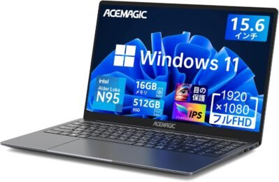 N95 N95クリスピー操作、ラップトップ、15.6インチ、PC、最大3.4 GHz 4C4T、16GB、512GB SSD、ラップトップ、Windows 11、高速熱散逸、静かな、デスクトップPC、FHD1080P、ウェブカメラ、高速WIFI5、BT5.0、タイプ – c