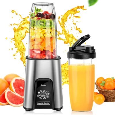 Vewior Juicerミキサー（多目的、850 W、高出力、1＆650 mlの大容量4）、氷の粉砕可能、スムージー、野菜、果物、ジュース、コーヒーグラインダー、ベビーフード、ミルクセーキ、ボトル、21.9 fl oz