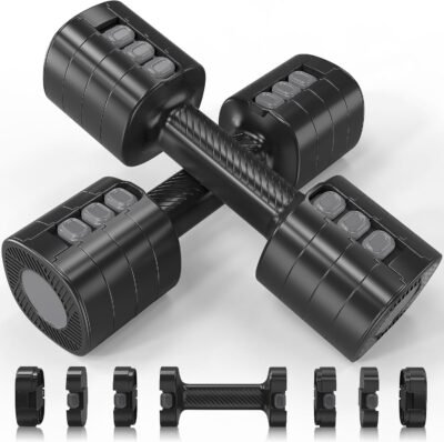 hoftme dumbbells、可変、2のセット、可変ダンベルセット、サイレント、小、小さい、スリップアンチスリップ、多機能、コンパクト、宇宙節約、健康装備、ホームジム、ユニセックス、家庭用品、日本の取扱説明書