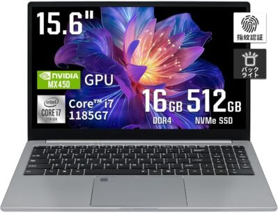 YHBINラップトップゲームコアi7 1185G7 15.6インチ / 4C8T 16GBメモリ /独立グラフィックMX450 / Webカメラ /指紋認証 /有線LAN / MS Office Windows11ラップトップゲーム /ビデオ