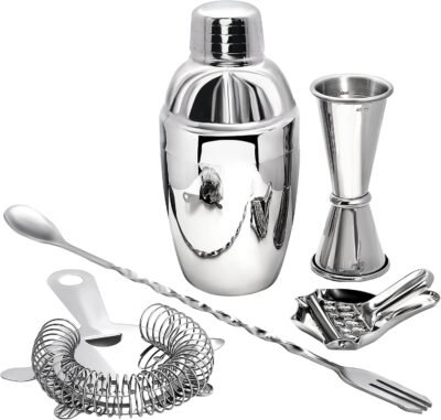 ラッキースタイル [Japan Brand] カクテルシェーカーバーテンダーカクテルセット、11.8 fl oz（350 ml）、シェーカー、1.2 fl oz（30/45 ml）、スケール、メジャーカップ、5ピースバーセット