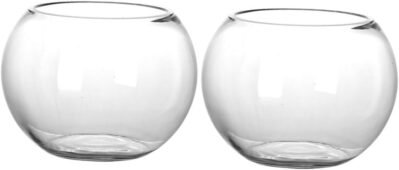 Nuolux Micro Landscape Landscape Glass Pot Round Fish Tank Bowl Glass Container Bottle Bubble Office Desctop Fish Aquarium Round Flower Vase Ecologica 2PCS