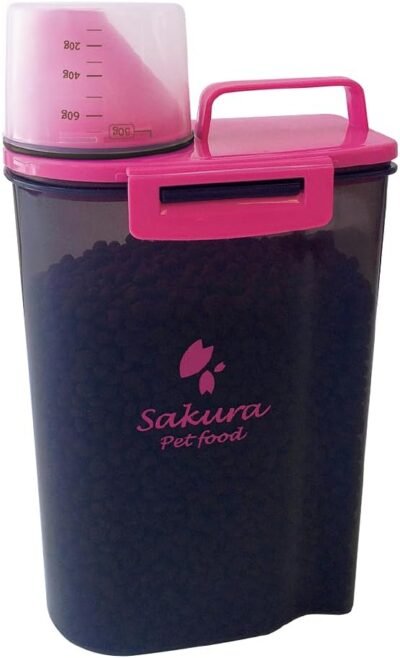 さくらペットフード [Mail Order Only] かわいい！！オリジナルのフードストッカー [Airtight, Sealed & Measuring Cup Included]