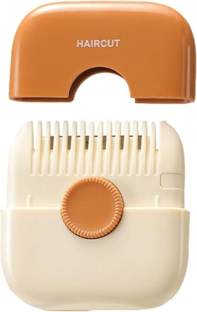 前髪の切削工具女性スプリットエンドトリマー – 細い髪のコーム – ヘアカッティングコーム2インチバンマートリマーABS保護カバー、固定髪の取り外し可能なデザイン、女性の髪の切断ツールの細い前髪