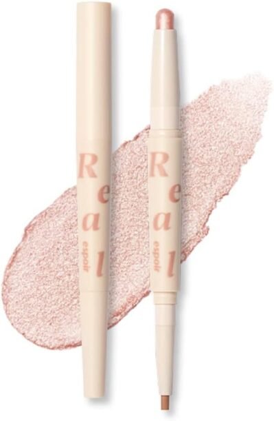 エスポワールティアドロップバッグライナーリアルアイスティック＃01、シャンパンビーム、0.05オンス（1.45 g）、デュアルタイプ、2ステップスティックアイシャドウ、ティアドロップバッグライナー、韓国の化粧品