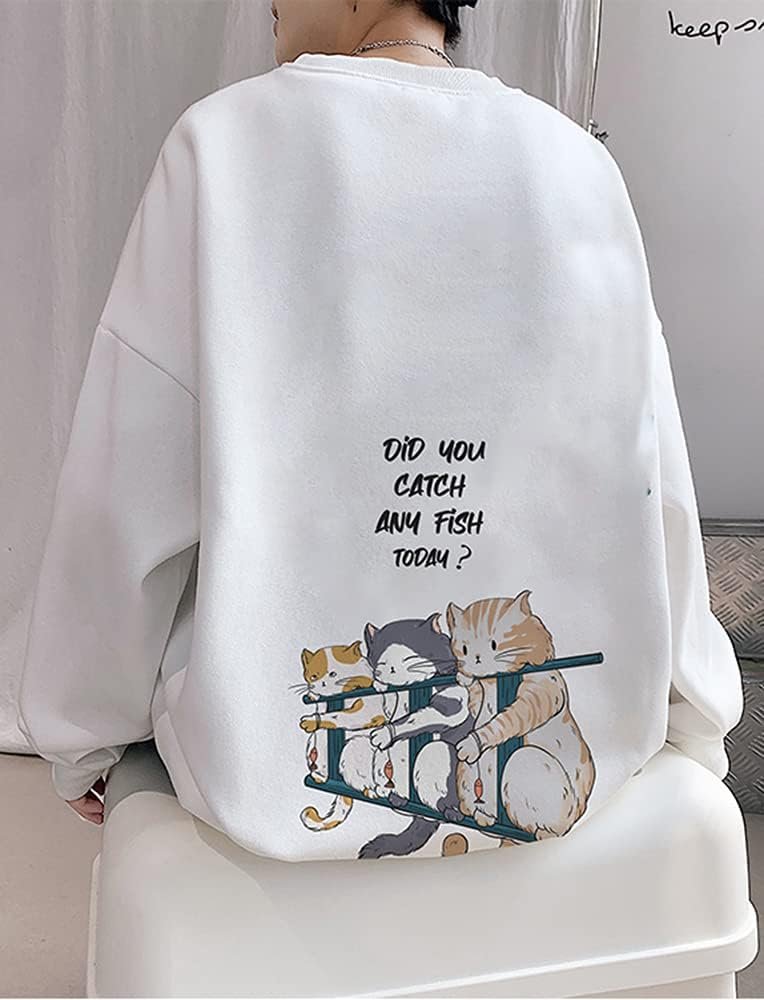 Foveitaa Men's Autumn Clothing、長袖のパーカー、Tシャツ、バックプリント、プルオーバー、汗、大きなサイズ、カジュアル、ファッショナブル、かわいい、丸い首、面白い、かわいい、ファッショナブル、3/4スリーブ、春、夏、 - 이미지 4
