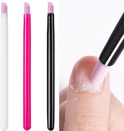 Forahome Stone Pusherセット3つの使いやすい、ペンタイプ、キューティクルトリートメントのためのキューティクルプッシャー、ディテール、サンディング、セラミックプッシャー、キューティクルトリートメント、ネイルキューティクルケアツール、持ち運びに便利（3色